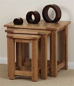Newark Solid Oak Nest Of Tables